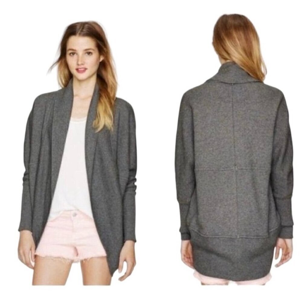 Aritzia Wilfred Diderot Gray Sweater Open Front Cocoon Cardigan XXS​​​​​​​​